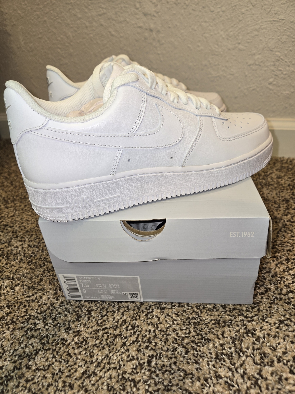 Nike Air Force 1 Low All White Sneakers Size 9 Womens